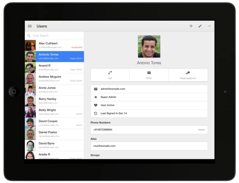 painel de controle Google